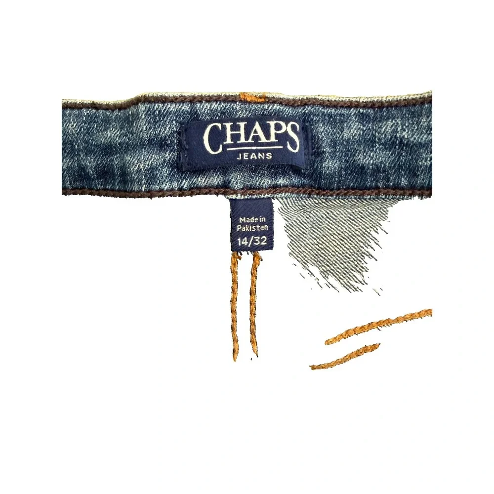 Ralph Lauren Chaps Jeans Womens 14 Blue Denim Cotton Slim Boyfriend